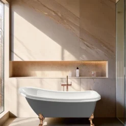 Kylpyamme Bathlife Ideal, 1530x760 mm, harmaa, eri tassuja