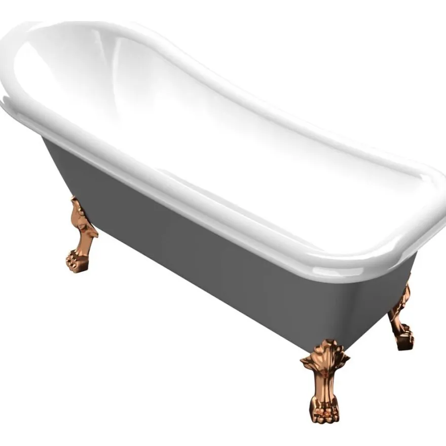 Kylpyamme Bathlife Ideal, 1530x760 mm, harmaa, eri tassuja