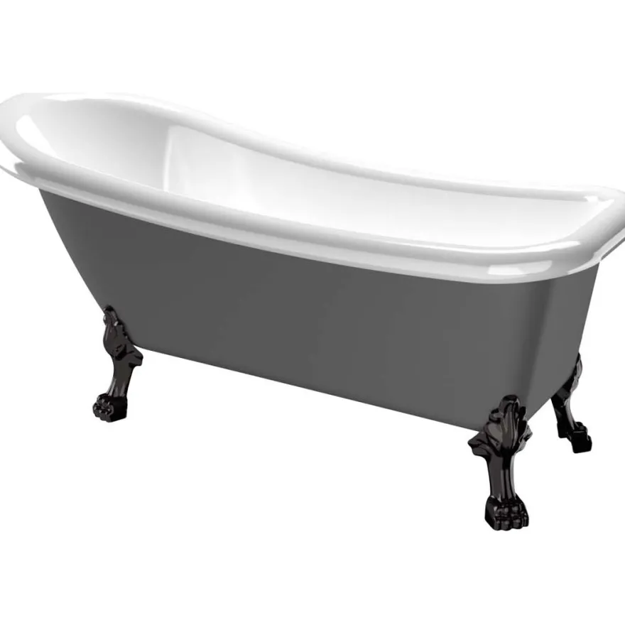 Kylpyamme Bathlife Ideal, 1530x760 mm, harmaa, eri tassuja