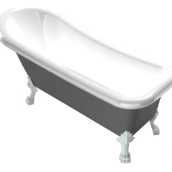 Kylpyamme Bathlife Ideal, 1530x760 mm, harmaa, eri tassuja