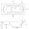Kylpyamme Interia Ariel 120, 100 l, 1200 x 700 mm