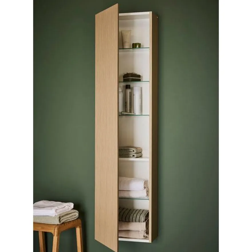Kylpyhuoneen korkea kaappi Hafa Go Compact, 155.5x40x20cm, hyllyillä, eri värejä