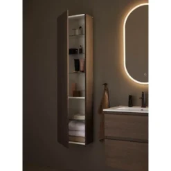 Kylpyhuoneen korkea kaappi Hafa Go Compact, 155.5x40x20cm, hyllyillä, eri värejä