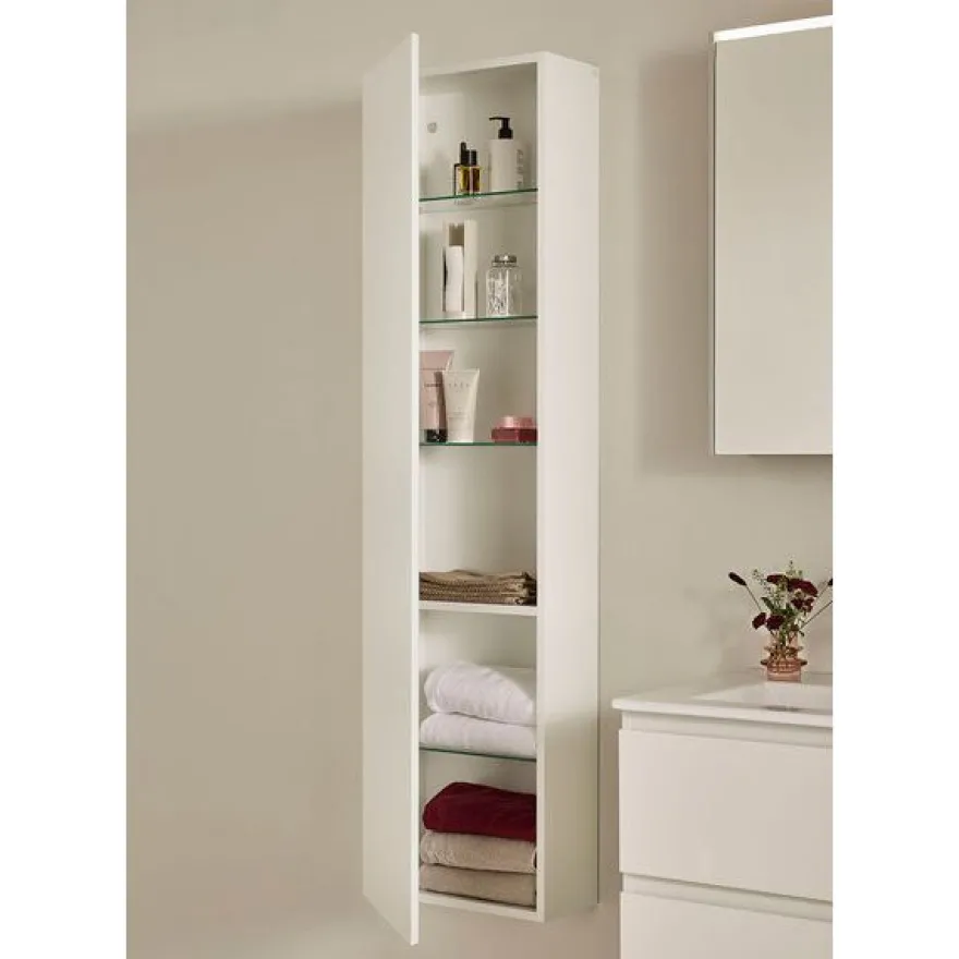 Kylpyhuoneen korkea kaappi Hafa Go Compact, 155.5x40x20cm, hyllyillä, eri värejä