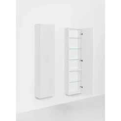 Kylpyhuoneen korkea kaappi Hafa Go Compact, 155.5x40x20cm, hyllyillä, eri värejä