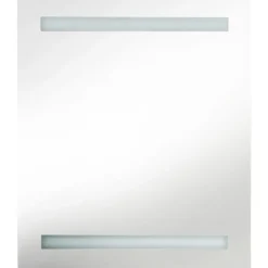 Kylpyhuoneen LED-peilikaappi, betoninharmaa, 50x14x60cm