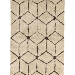 Kylpyhuoneen matto Venture Home Petrus, 60x90cm, puuvilla, beige/ruskea
