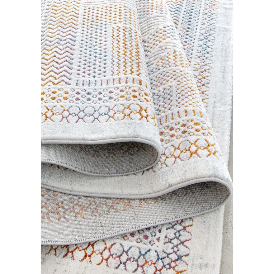 Käytävämatto Linento Paradise M0147 80x300cm luonnonvalkoinen/sininen