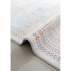Käytävämatto Linento Paradise M0147 80x300cm luonnonvalkoinen/sininen