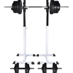 Kyykkyteline levytanko- ja käsipainosarjalla, 60.5kg