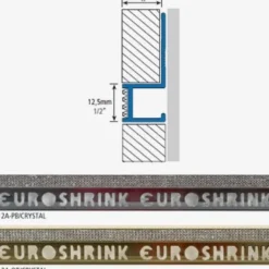 Laattalista/ulkokulma Euroshrink kantikas alumiini crystal 212a, 12mm x 2.5m, eri värejä