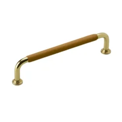 Lankavedin Beslag Design 1353, 142x7x34mm, messinki/vaaleanruskea nahkapidike