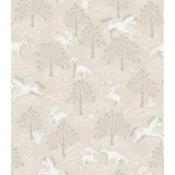 Lastenhuoneen tapetti Littlephant Fairytale fox vaaleanpunainen, metsä, non-woven.