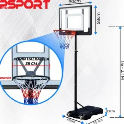 Lasten koripalloteline ProSport, 1,6-2,1m