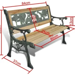 Lasten puinen puutarhapenkki, 84 cm