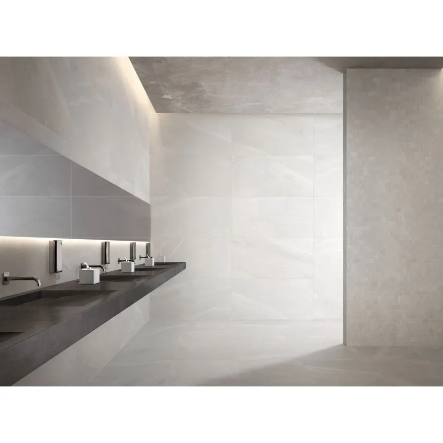 Lattialaatta Pukkila Landstone White, himmeä, sileä, 598x598mm
