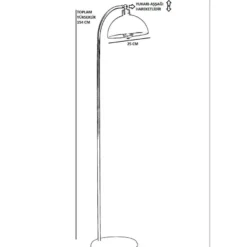 Lattiavalaisin Linento Lighting Azra 8736-1, 154cm, kulta