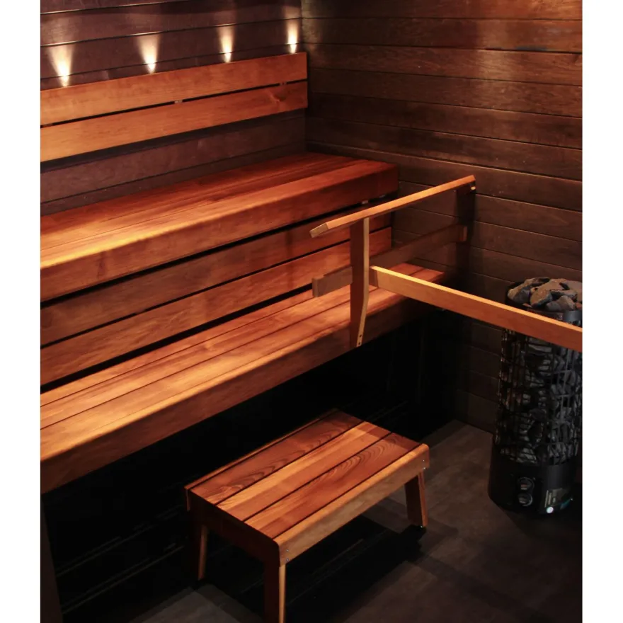 Laudepaketti Prosauna Pro-laude 240, leveys max. 2400mm, syvyys 530/410mm, thermohaapa