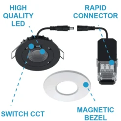 LED-alasvalo FocusLight Halo, 3 CCT, IP65/IP20