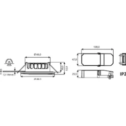 LED-alasvalo FocusLight Halo, 3 CCT, IP65/IP20