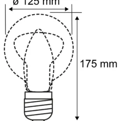 LED-filamenttilamppu Paulmann Lampion Globe, G125, E27, 400lm, 4.3W, 3000K, himmennettävä, valkoinen kuvio