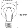 LED-filamenttilamppu Paulmann Globe, G95, E27, 1055lm, 9W, 2700K, himmennettävä, kirkas
