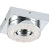 LED-katto-/seinävalaisin Eglo Fradelo, 120x120mm, kromi, kristalli 95662