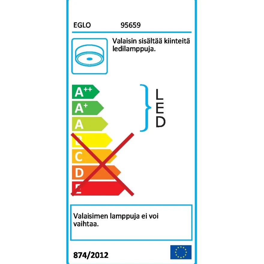 LED-Kattovalaisin Eglo Fradelo 240x240mm, kromi, kristalli 95659