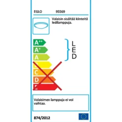 LED-kattovalaisin Eglo Lasana 1, 500x500mm, kromi 95569