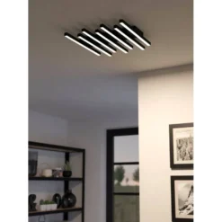 LED-Kattovalaisin Eglo Padulari, 25.6W, 53,5x47cm, värivaihto + kaukosäädin, musta/valkoinen