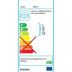LED-kattovalaisin Eglo Sarsina-A, Ø300mm, valkoinen