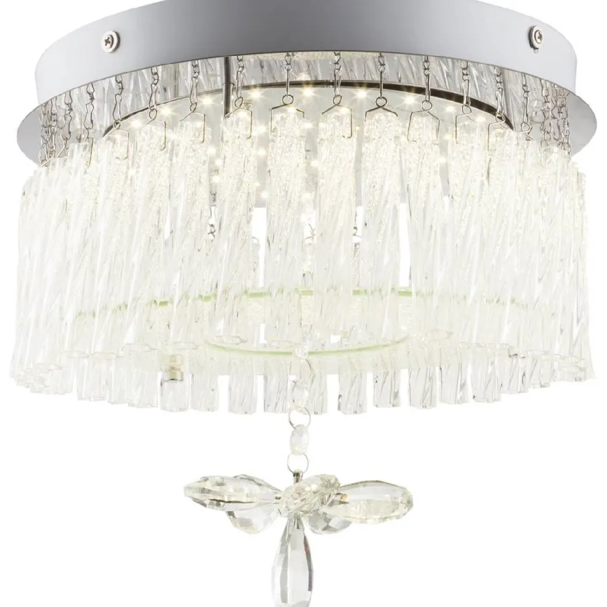 LED-kattovalaisin Globo Mathilda, Ø28cm, 12W, kromi