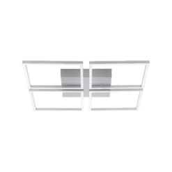 LED-kattovalaisin Paul Neuhaus Inigo, 52.5x52.5cm, 8W, himmennettävä, harjattu teräs