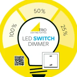 LED-kattovalaisin Trio Cesar, ø260x30mm, IP44, kromi