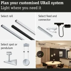LED-kiskospotti Paulmann URail Alejandro 800lm 10W 3-Step-Dim himmennettävä, eri vaihtoehtoja