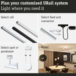 LED-kiskospotti Paulmann URail Alejandro 800lm 10W 3-Step-Dim himmennettävä, eri vaihtoehtoja