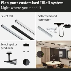 LED-kiskospotti Paulmann URail Alejandro 800lm 10W 3-Step-Dim himmennettävä, eri vaihtoehtoja