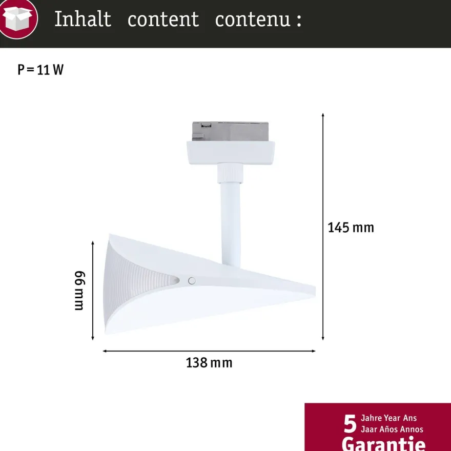LED-kiskospotti Paulmann URail Alejandro 800lm 10W 3-Step-Dim himmennettävä, eri vaihtoehtoja