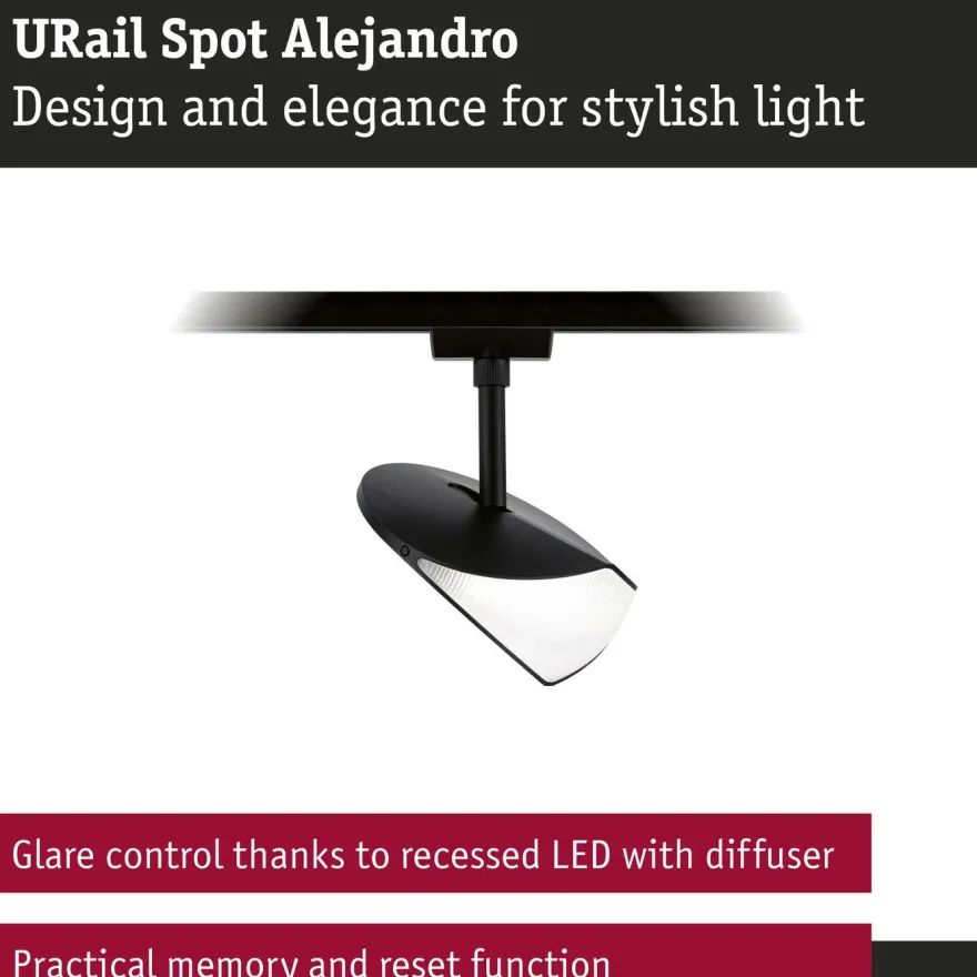 LED-kiskospotti Paulmann URail Alejandro 800lm 10W 3-Step-Dim himmennettävä, eri vaihtoehtoja
