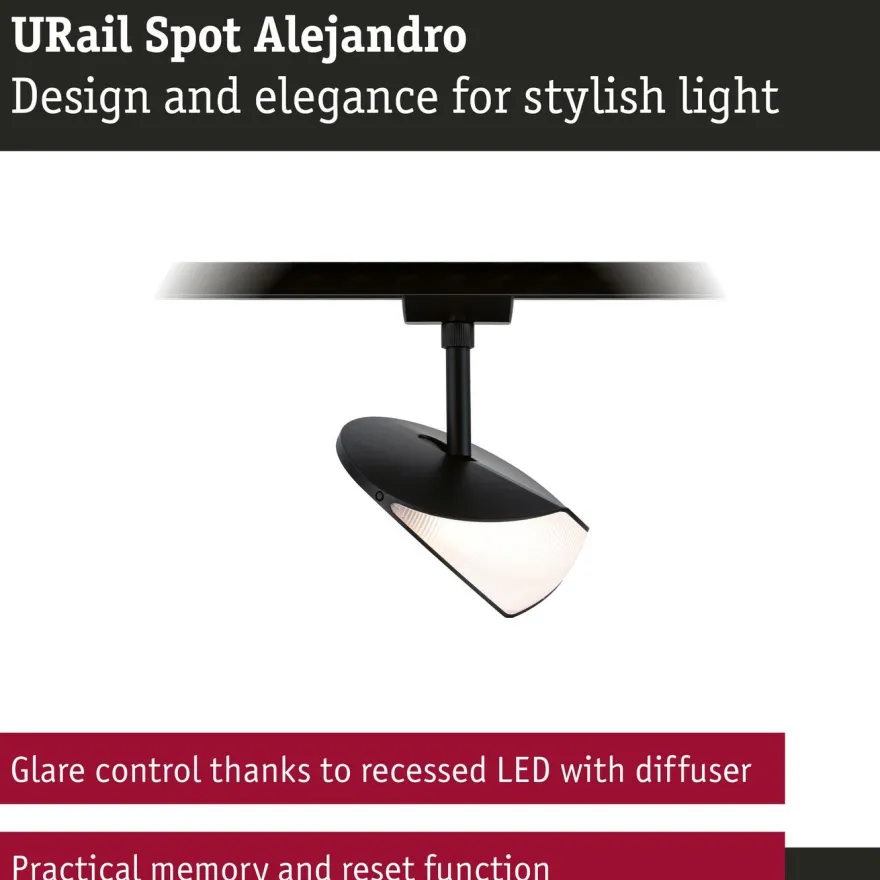 LED-kiskospotti Paulmann URail Alejandro 800lm 10W 3-Step-Dim himmennettävä, eri vaihtoehtoja