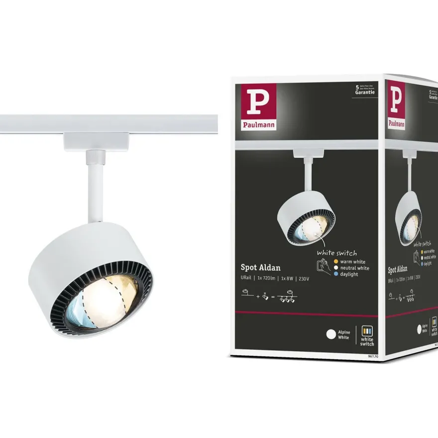 LED-kiskospotti Paulmann URail Smart Home Zigbee 3.0 Aldan 500lm 8W