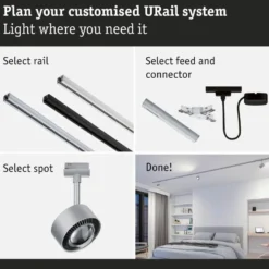 LED-kiskospotti Paulmann URail Smart Home Zigbee 3.0 Aldan 500lm 8W
