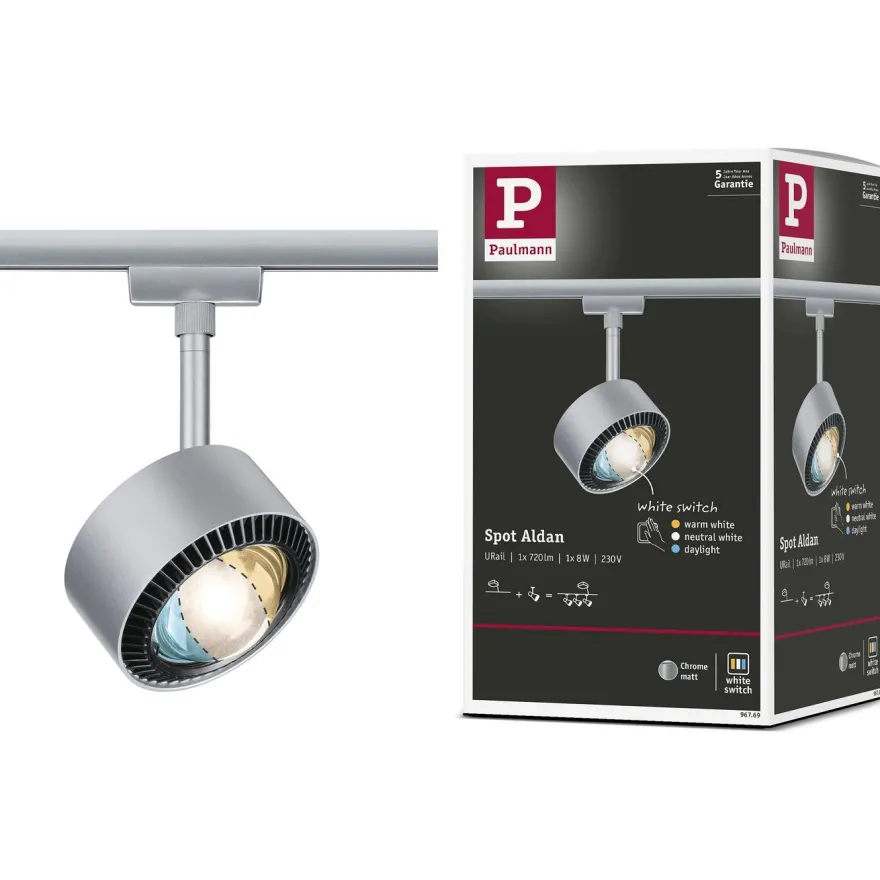 LED-kiskospotti Paulmann URail Smart Home Zigbee 3.0 Aldan 500lm 8W