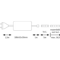 LED-Nauhasetti muuntajalla Paulmann Max 500 Basic Set, 2700K, eri kokoja