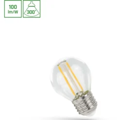 LED-pallolamppu Spectrum E27 1W 230V 2700K kirkas