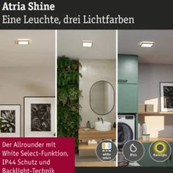 LED-paneeli Paulmann Atria Shine, kulmikas, IP44, 3000-6500K, eri kokoja
