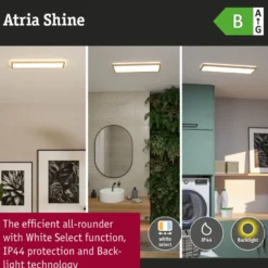 LED-paneeli Paulmann Atria Shine, kulmikas, IP44, 3000-6500K, eri kokoja