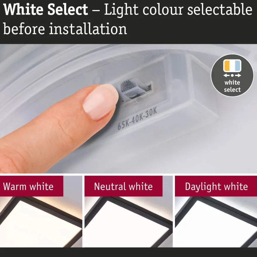 LED-paneeli Paulmann Atria Shine, kulmikas, IP44, 3000-6500K, eri kokoja