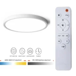 LED-plafondi LED Energie, 20W, 2000lm, IP40, CCT, kaukosäädin, Ø300mm, valkoinen