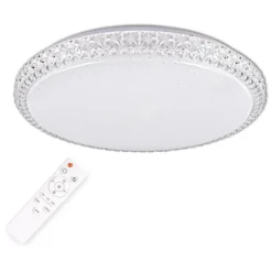 LED-plafondi Polux Irina, Ø40cm, 24W, himmennettävä, valkoinen